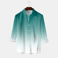 Leey-World Muns majica MENS casual gradijent digitalna majica 3D tiskane majice za gumbu Top Dugme majica