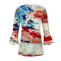 Ženska modna obična tunika Ljetne vrhove Dressy Casual Bell kratki rukav V izrez Spring Bluze Chmora