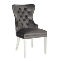 Ashlee Tufted Velvet Tapacirani stolica za vuču, stolica za noge, Detalji materijala za noge: nehrđajući
