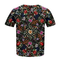 FOPP Prodavač Modna majica s kratkim rukavima okrugla vrat plus veličina majica Flower Ispiši casual