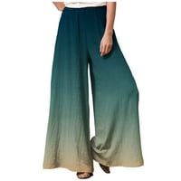 Lilgiuy Women Modni Ležerne prilike Solid u boji Preklopite hlače pune dužine za poslovanje u uredu