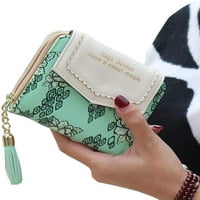Ženska dama kratki novac novčanik sa monilom sa sklopivim držačem kartice za novčiće Novčanik Zipper mini torbica