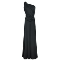 Absuyy večernje haljine za žene Formalne čvrstoće bez rukava seksi elegantne zabavne haljine crne veličine