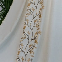 Yipa zavjesa za zavjese za zavjese šipke Dugi zavjese Polu-čista kuhinja Vintage Početna Dekor Luksuzni