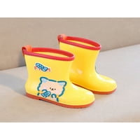 Daeful dječji kišni boot crtani vodootporni čizme pamučne obloge gumene čizme lagana neklizajuća srednja-teletska čizme mokro vremenske bašte cipele žute 10c