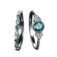 Pgeraug pokloni za žene Pjenušava prirodna draguljastog stakla za venčani prsten za angažman prsten