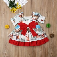 Biekopu Božićna haljina Dječja haljina Toddler Kid Baby Girl Xmas Tutu Haljina Flared Party Santa Swing
