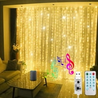 Rosnek LED svjetla za zavjese, 9,8ft 9,8ft prozor za zavjese viseće svjetlo, modovi Muzika aktivirana