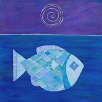 Riba sa spiralnim mjesečevim posterom Print Cleyy Craig C1266D