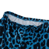 Kiapeise ženske leopard pidžame set bez rukava s kratkim kratkim vratima