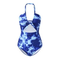Jedno kupaće kostimi Žene Veliki remen za vrat Podatke bez ledenog plivanja plave veličine L