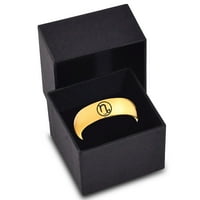 Volfram Horoskop Jarac Band prsten za muškarce Žene Udobne cipele u 18K žutu zlatnu kupolu polirano