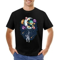 Astronaut sa balon planeti Muška grafička majica Vintage kratki rukav Sport Tee Black 3xl