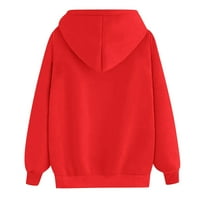 HGW Hoodies za žene Ležerne prilike, dukseri za pulover duge na vrhu dugih rukava Torn crveni 3xl