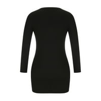 Ljetne haljine za prodaju za žene plus veličine dugih rukava s dugim rukavima V-izrez Mini Slim Fit