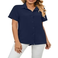 Colisha dame košulje s kratkim rukavima bluza za bluzu prema dolje na vrhu Ležerne prilike poslovne