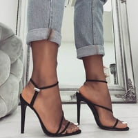 Ljetne sandale Modne bombonske bobone uperene cipele s visokim potpeticama za žene crne veličine 8.5