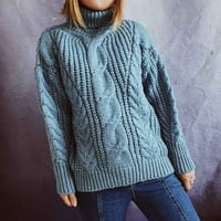 Ženska kornjača kaurl vrat čvrste boje meko udobne pulover džempere trendi labavi prevelizirani povremeni