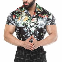 Haljina košulja Ljetni proizvodi Muški štampanje Košulje s kratkim rukavima, odvojite košulje od ovratnika