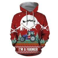 Dadaria Hoodies za žene i muškarce plus veličine Božićni ispis pada i zima i džemper s kapuljačom pulover