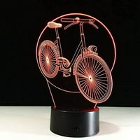 3D Cool Bicycle Noćna svjetlost promjena boje LED stolni stolni lampica akril ravna ABS baza USB punjač