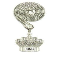 Kameni stud kraljevski kraljevski privjesak sa lančanom ogrlicama 36 srebrni kubanski lanac