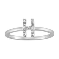 Araiya 10k bijeli zlatni dijamant H Početni prsten za bend za žene veličine 8.5