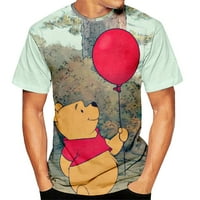 Winnie The Pooh Anime T-majice za odrasle Pamuk kratki rukav Ležerne majice 3D tiskane košulje za muškarce