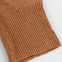 Ženska solidna boja Jednosmjerna džemtna kapuljača topli pleteni džemper