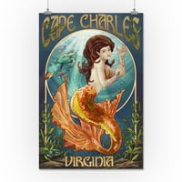 Cape Charles, Virginia - Mermaid - Lantern Press poster