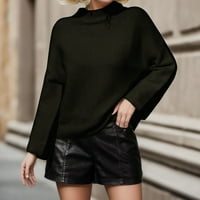 Riforla Žene duge boje u boji okruglog vrata Redovito džemper Ženski pulover džemper zeleni s