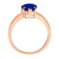 1.5ct Pear Cut simulirani plavi safir 14K ružičastog godišnjice ružičastog angažmana prsten veličine