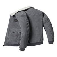 Beiwei Muške Sherpa Jakna s dugim rukavima Fuzzy Fleece Outwear casual Jackets Zimska topla rever modni