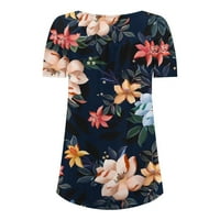 Dressy bluze za žene za večernje grafičke majice za žene cvjetni print tunički vrhovi ljetne majice