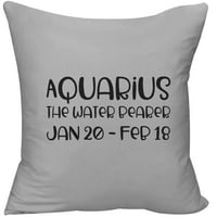 Vodeni nosilac 20. januara Zodijak Sign Astrologija Dekorativni bacanje jastuk za jastuk jastuk siva