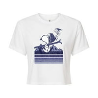 Kikiriki - Snoopy Woodstock ski Skibe - Juniors obrezana majica pamučne mješavine