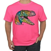 Dean Russo Raptor za ljubitelja životinja Muška grafička majica, Neon Pink, 3x-velika
