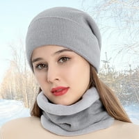 Farfi Dickerchief set čvrste boje topli unisni šešir isporučuje plišani špet za zimu
