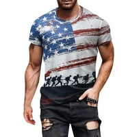 Dnevne majice za muškarce Modni casual okrugli vrat 3D digitalni tisak kratkih rukava Top zvijezde i
