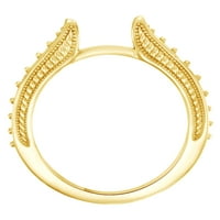 Okrugli rezani bijeli prirodni dijamantni prsten za uključivanje na 14K čvrstog žutog zlata