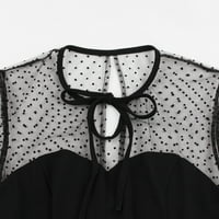 Ženski mrežasti patchwork kratkih rukava Gotički koktel Vintage haljina crna l