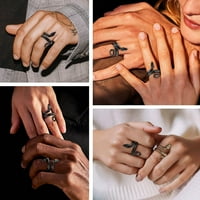 Bestyle Punk Gothic zmija prstenovi modni prstenovi od nehrđajućeg čelika za muškarce, crni zmijski