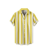 CLLIOS MENS Havajski košulje Summer Tropical Print Majica Labavi majica kratkih rukava Dole Velika i