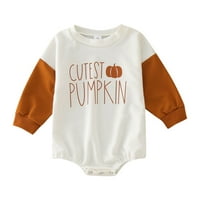 Sehao novorođenčad dječake Djevojke Halloween s dugim rukavima Pismo ispisa pulover ROMPER NOVOSTOJNA