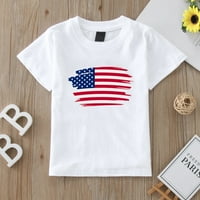 Toddler Boys majica Nezavisnosti Dan Ispiši posadu Kratki rukav Američki Falg Patriotske ležerne majice