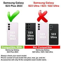 Vibecover tanak futrola kompatibilna za Samsung Galaxy S23 + Plus, ukupni štitnik Fle TPU poklopac,
