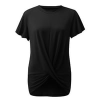 Ženski ležerni čvrsti okrugli izrez labavi bluza Tors, kupite jednu ili dvije veličine