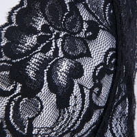 Lizxun Women Crna čipka BRA SEXY BRANDGE BUSTINER Jednostruki grudi donje rublje