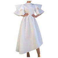 Daqian Clearsance haljine s dugim rukavima Žene modne boje okrugli izrez Tromjesečje rukave velike suknje
