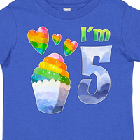 Inktastic Ja sam rođendan Rainbow Cupcake sa srcima Poklon majica malih dječaka ili majica Toddler